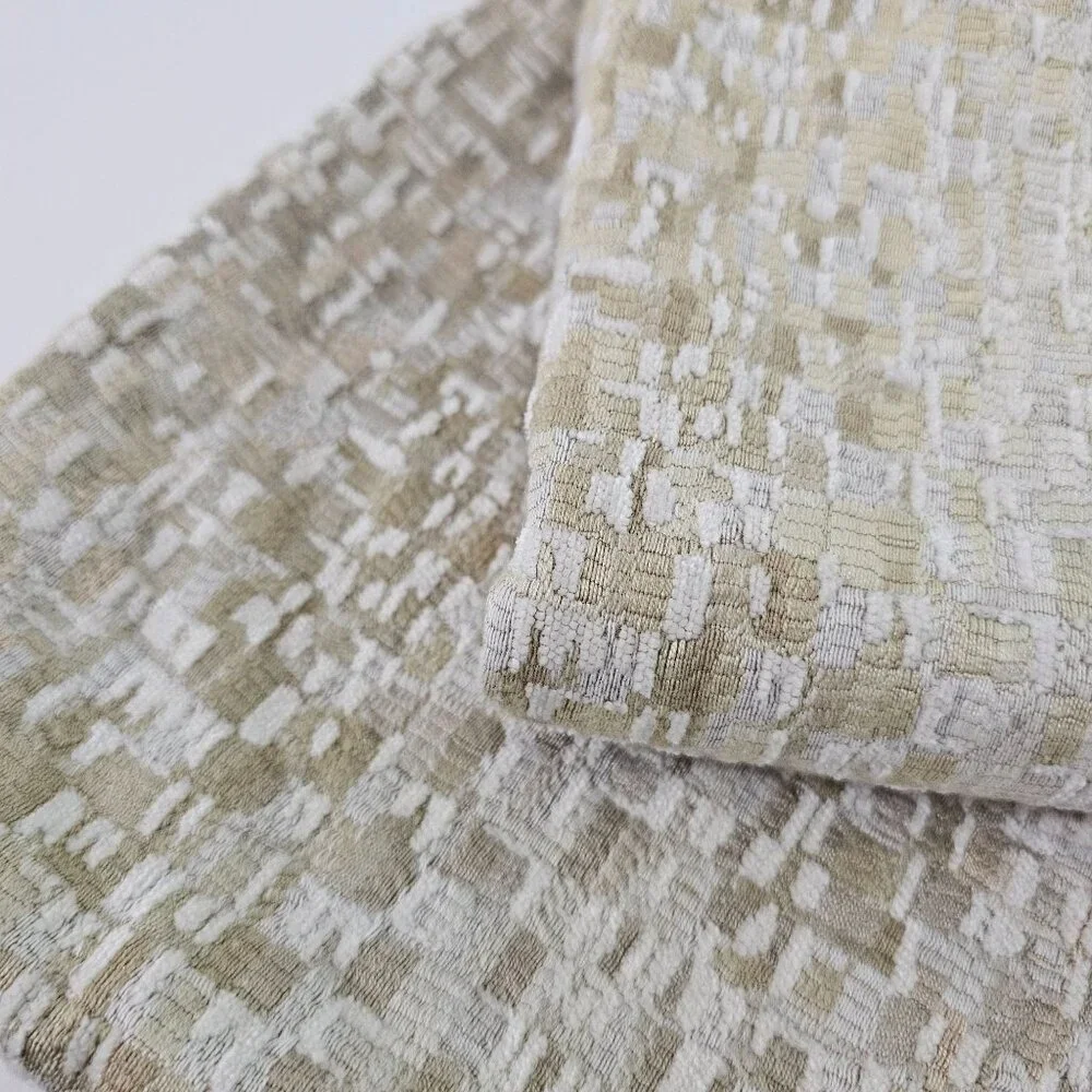 Set Of 2 Haverty's Tweed Beige & White Throw Pillow Covers Zippers 20